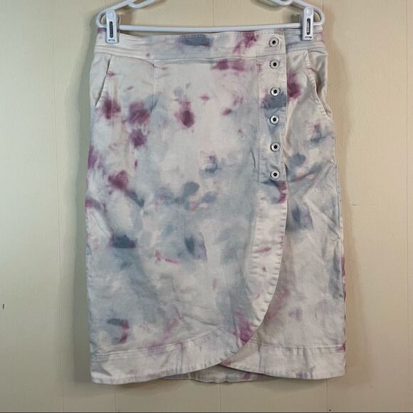 Anthropologie Kimmie Button Tie Dye Midi Skirt - Picture 1 of 7